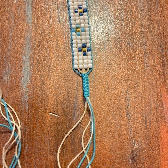 HandMade Ceramic Beads Woven Belt 4 Rows - Picture 3 of 7